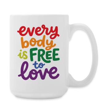 Pride Month LGBTQ - Everybody is Free to Love - Large Mug 440 ml - white - Right