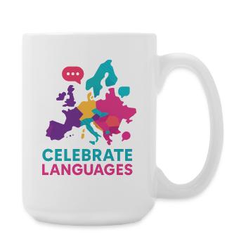 Celebrating Europe's colourful linguistic diversity - Large Mug 440 ml - white - Right
