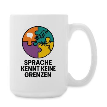Puzzlewelt Sprache kennt keine Grenzen - Große Tasse 440 ml - Weiß - Rechts