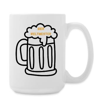 BIER WELTMEISTER – Bierkrug Design für echte Fans - Große Tasse 440 ml - Weiß - Rechts