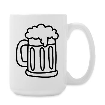 BIER-FAN – Classic beer mug for connoisseurs - Large Mug 440 ml - white - Right