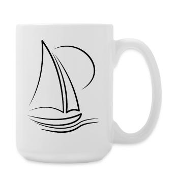 Segelboot Segelschiff Seemann - Große Tasse 440 ml - Weiß - Rechts