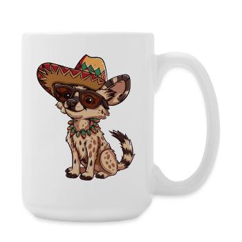 Hyena Funny Sombrero - Large Mug 440 ml - white - Right