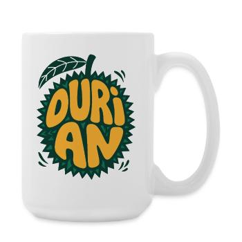 Durian fruit logo with spikes - Large Mug 440 ml - white - Right
