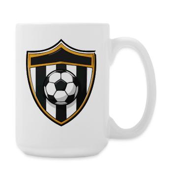 Soccer sign with ball - Large Mug 440 ml - white - Right