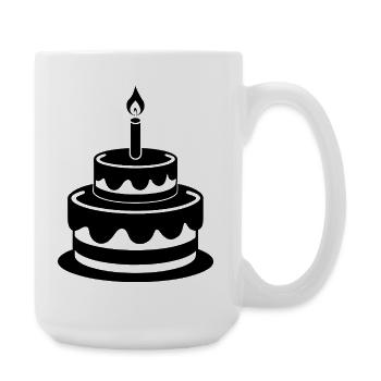 Birthday cake - Large Mug 440 ml - white - Right