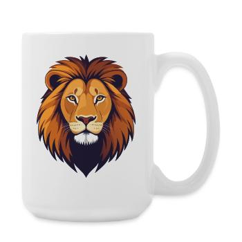 Lion Head Illustration - Large Mug 440 ml - white - Right