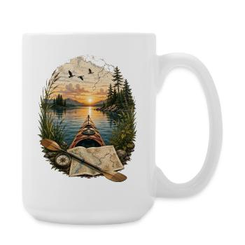 Aventure en kayak au coucher du soleil - Grande tasse 440 ml - blanc - Droite