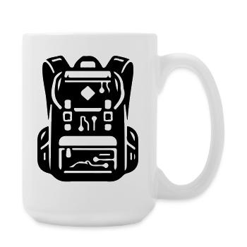 Backpack Symbol Camping Travel - Large Mug 440 ml - white - Right