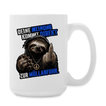 Your opinion directly on garbage collection - Large Mug 440 ml - white - Right