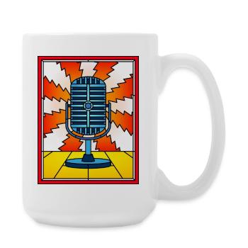Microphone vintage en vitrail - Grande tasse 440 ml - blanc - Droite