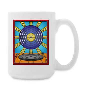 Stained Glass Vinyl Album and Turntable - Large Mug 440 ml - white - Right