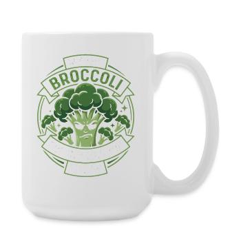 Lustiges Brokkoli-Liebhaber-Vegan-Diät-Fitness-Workout-Geschenk - Große Tasse 440 ml - Weiß - Rechts