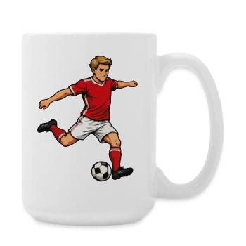 Les footballeurs en saut - Grande tasse 440 ml - blanc - Droite