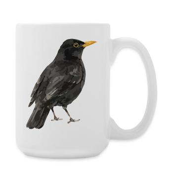 Blackbird bird - Large Mug 440 ml - white - Right