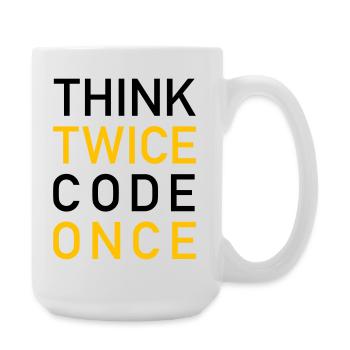Think Twice Code Once Programmer - Large Mug 440 ml - white - Right