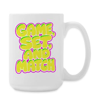 Set de jeu Match Tennis Shirt, style néon - Grande tasse 440 ml - blanc - Droite