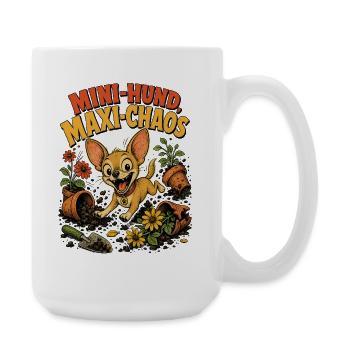 Hund Maxi Chaos Chihuahua - Große Tasse 440 ml - Weiß - Rechts