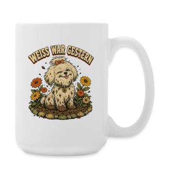 Weiss war gestern Shih Tzu - Große Tasse 440 ml - Weiß - Rechts