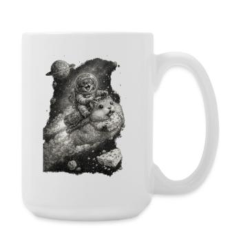 Cat’s Cheese-Powered Space Adventure - Large Mug 440 ml - white - Right
