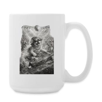 DJ Dog Rocking the Party - Large Mug 440 ml - white - Right