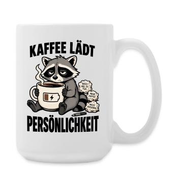 Müder Waschbär braucht dringend mehr Kaffee - Große Tasse 440 ml - Weiß - Rechts