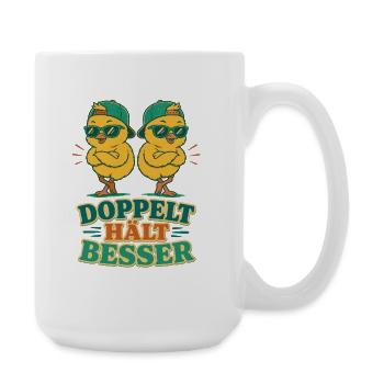 Doppelt Hält Besser Zwillinge - Große Tasse 440 ml - Weiß - Rechts