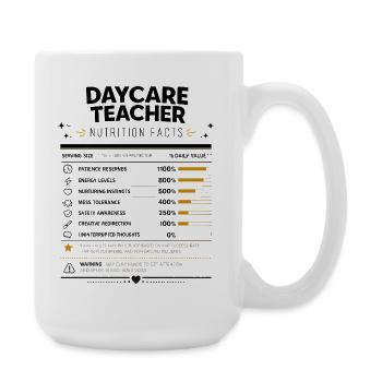 Cadeau pour enseignant de garderie pour l’éducateur en maternelle - Grande tasse 440 ml - blanc - Droite