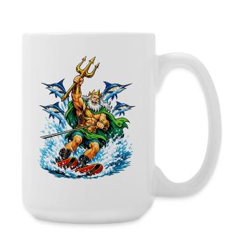 Neptune, c’est le ski nautique - Grande tasse 440 ml - blanc - Droite