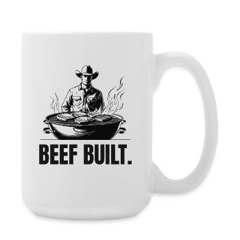 BŒUF CONSTRUIT | T-shirt Carnivore | Steak & Strength - Grande tasse 440 ml - blanc - Droite