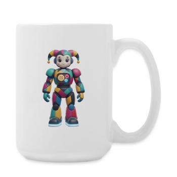 Robot Bouffon à Patchwork Gear - Grande tasse 440 ml - blanc - Droite