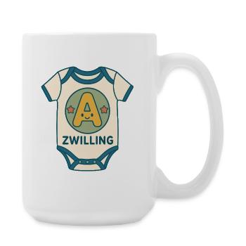Zwilling Buchstabe A Babybody - Große Tasse 440 ml - Weiß - Rechts