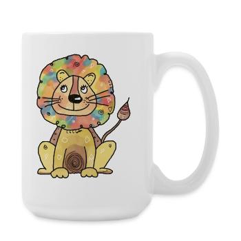 Strong as a lion & a little different - Large Mug 440 ml - white - Right