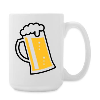 Maßkrug (Bier / Bierseidel / Bierglas / R /\/ 2C)  - Große Tasse 440 ml - Weiß - Rechts