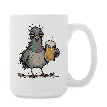  Bier Taube, Bierliebhaber, Bier-saufen, - Große Tasse 440 ml - Weiß - Rechts