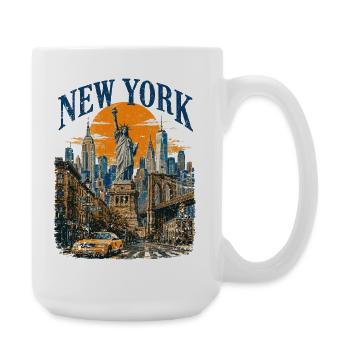 Vintage USA New York City Skyline NEW-YORK - Large Mug 440 ml - white - Right