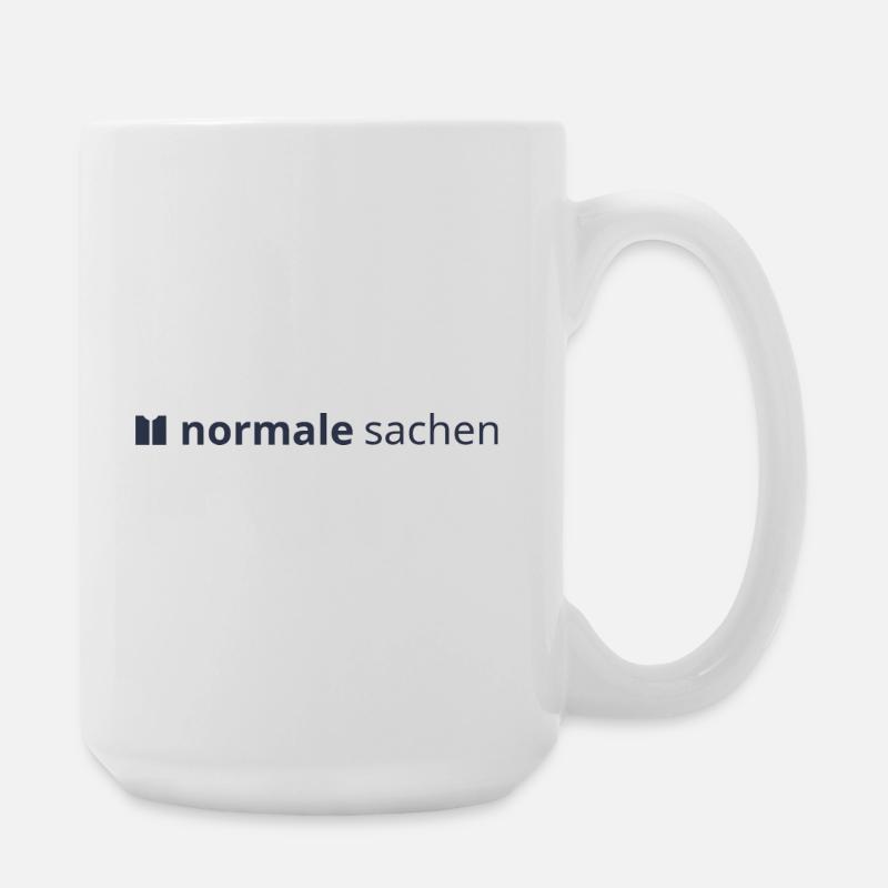 Normal Stuff Logo Bleu - Grande tasse 440 ml - blanc