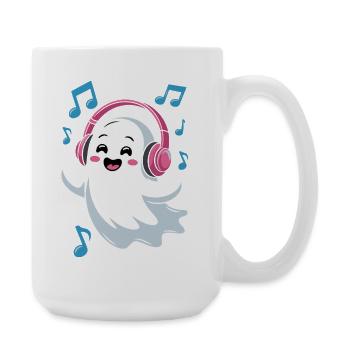 Music-loving Ghost with Headphones - Large Mug 440 ml - white - Right