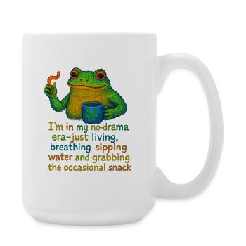 No-Drama Frosch Becher Design - Große Tasse 440 ml - Weiß - Rechts
