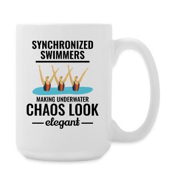 Synchronized Swimming Trio Design - Large Mug 440 ml - white - Right