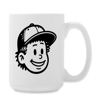 Conception ludique du visage d’un garçon de dessin animé - Grande tasse 440 ml - blanc - Droite