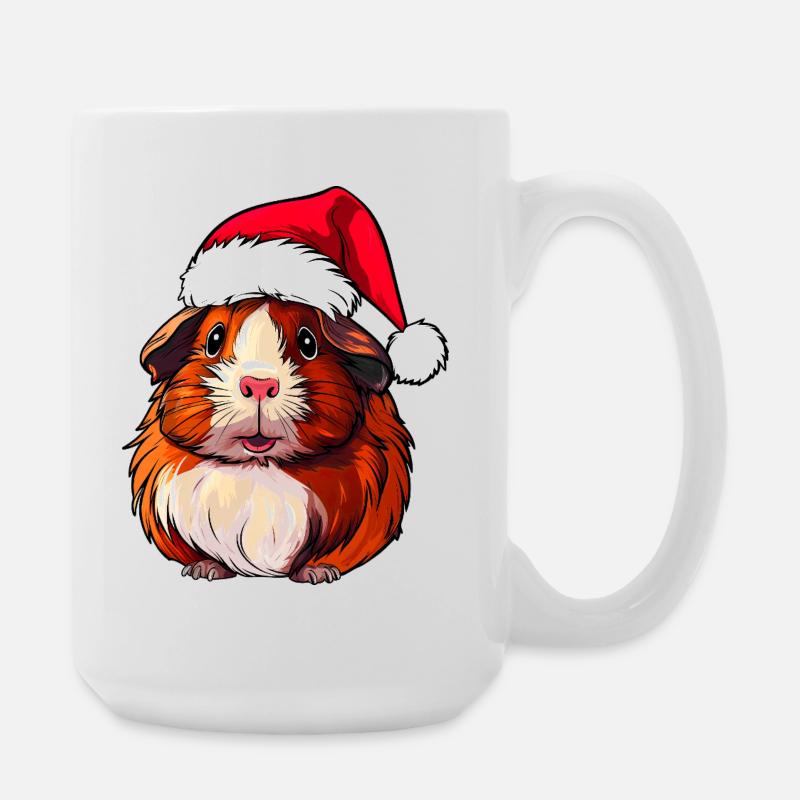 Weihnachtsmann Meerschweinchen - Große Tasse 440 ml - Weiß