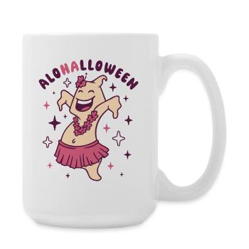Halloween Lustiger Geist im Hula Rock - Große Tasse 440 ml - Weiß - Rechts