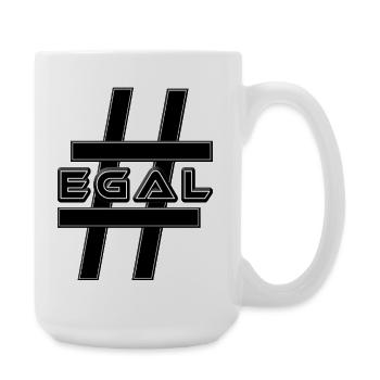 Hashtag EGAL Job Liebeskummer Gleichgültig - Große Tasse 440 ml - Weiß - Rechts