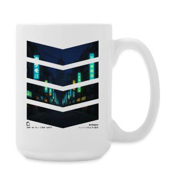 Neon-Stadt bei Nacht 1 - Pfeile - Große Tasse 440 ml - Weiß - Rechts