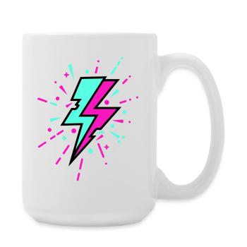 Retro Blitz bunten Stil - Große Tasse 440 ml - Weiß - Rechts