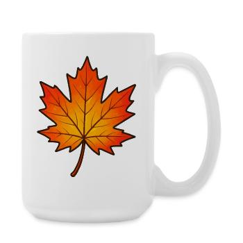 Herbstlicher Ahornblatt-Print - Große Tasse 440 ml - Weiß - Rechts