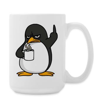 Pingouin Café Café Amateur Bureau Doigt d’honneur - Grande tasse 440 ml - blanc - Droite