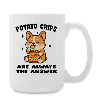 Chiot Cute Mangeur de Chips - Grande tasse 440 ml - blanc - Droite