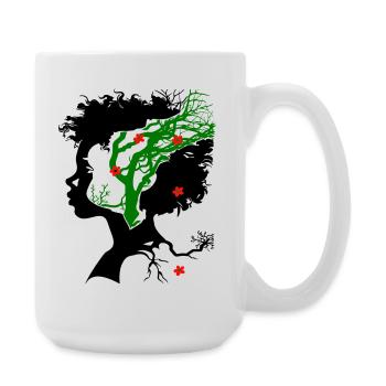 Abstrakter Baum mit Blüten - Große Tasse 440 ml - Weiß - Rechts